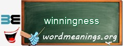 WordMeaning blackboard for winningness